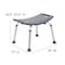 Flash Furniture 21-1/2" L, Plastic, Gray Bath & Shower Chair DC-HY3410L-GRY-GG - alternate 3